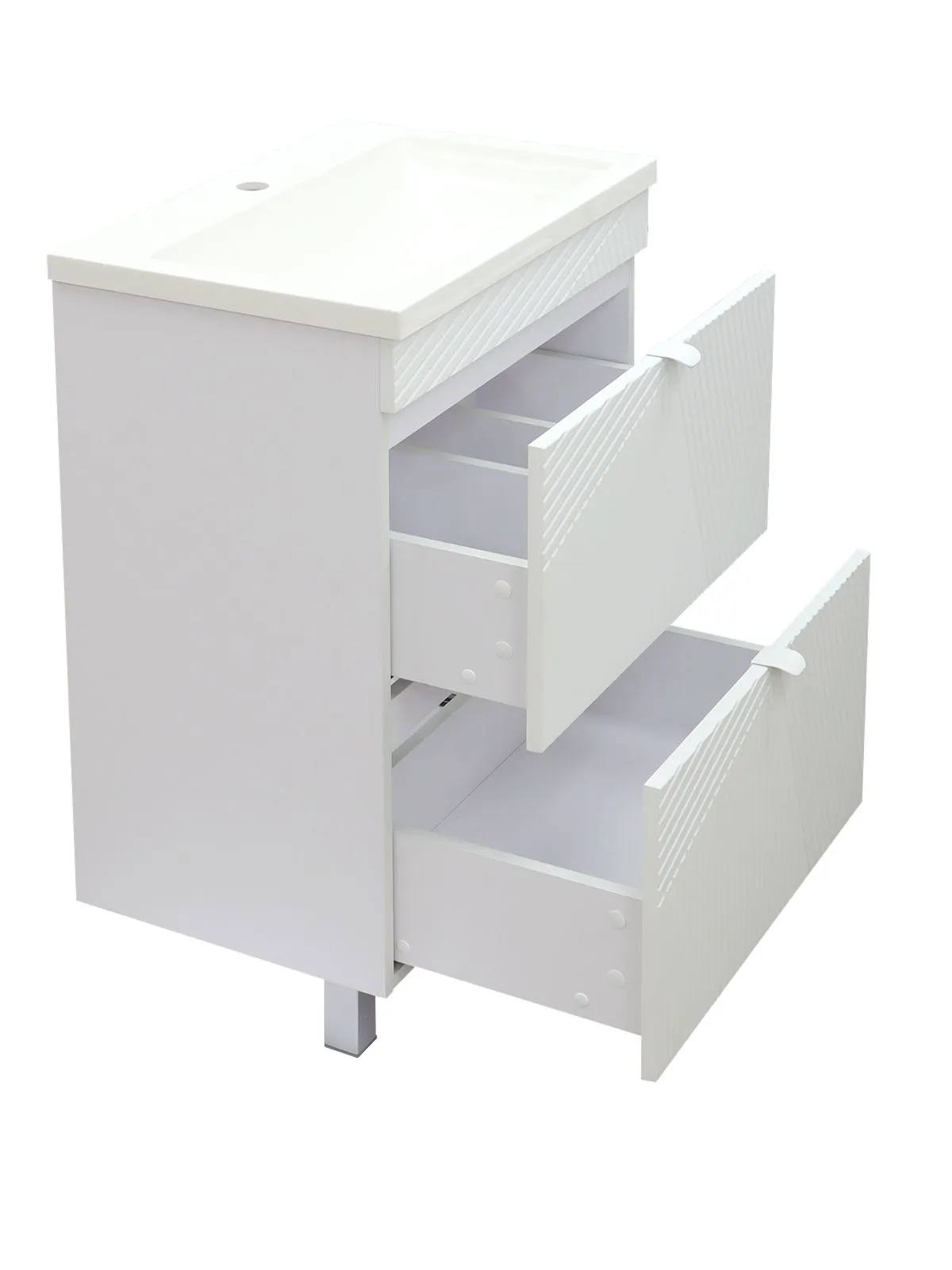 GOFFRE MUAR 60 тумба напольная с умывальником Art 60, белый soft touch с двумя ящиками TOPPUS