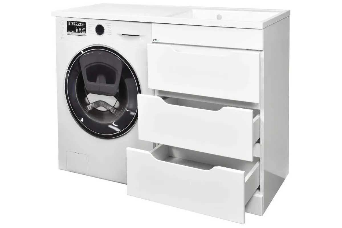 Тумба SATIN 60+60 c умывальником под стиральную машину,левая TOPPUS 9711.019