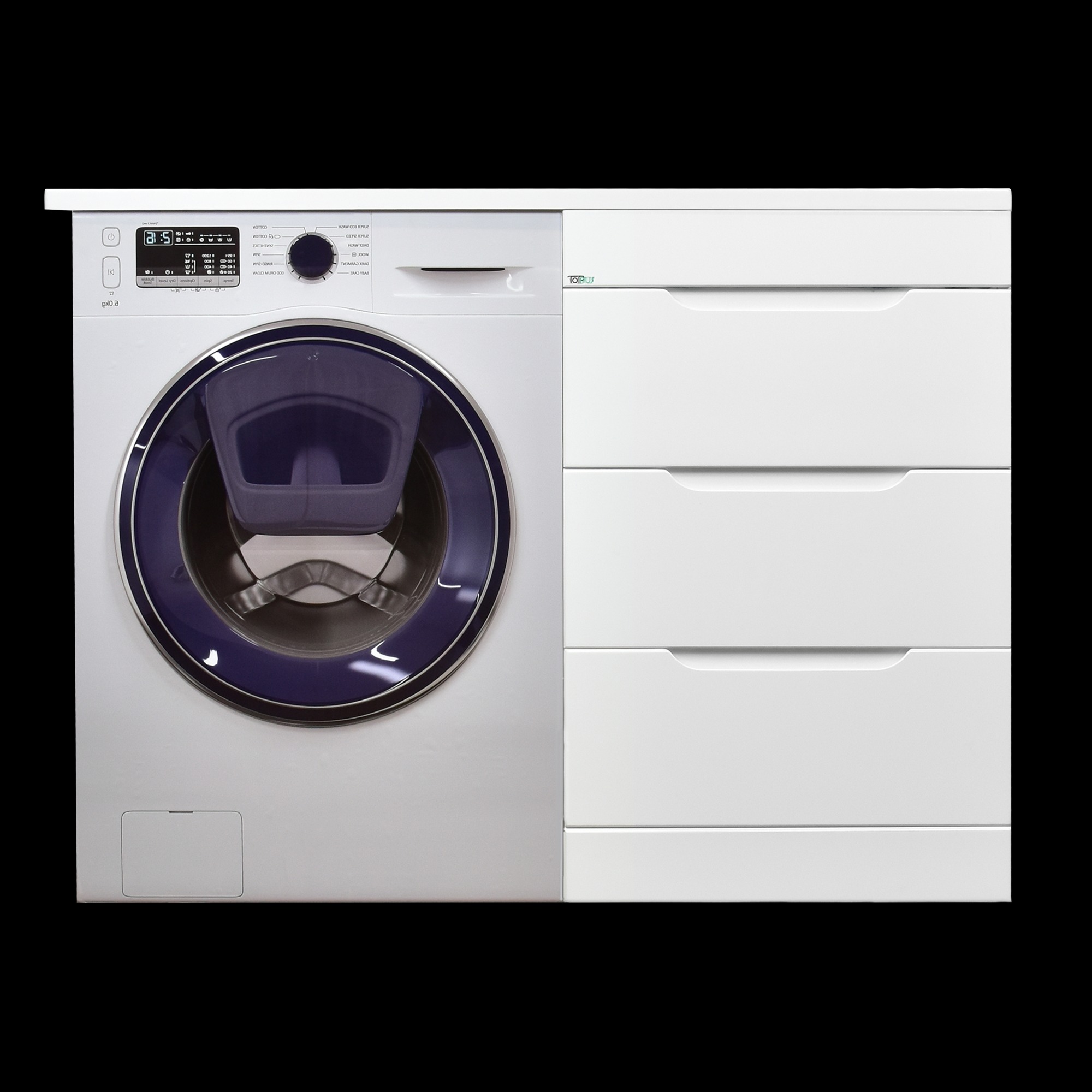 Тумба SATIN 60+60 c умывальником под стиральную машину,левая TOPPUS 9711.019