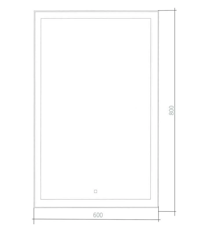 VELOUR 60х80 зеркало с LED-подсветкой, сенсорный выключатель с функцией диммирования