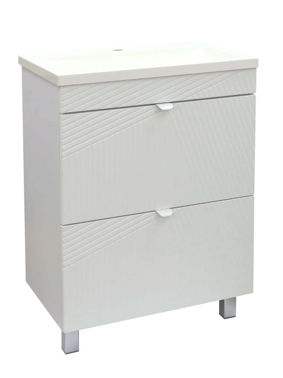 GOFFRE MUAR 60 тумба напольная с умывальником Art 60, белый soft touch с двумя ящиками TOPPUS