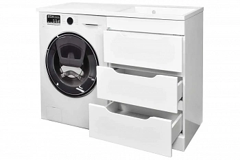 Тумба SATIN 60+60 c умывальником под стиральную машину,левая TOPPUS 9711.019