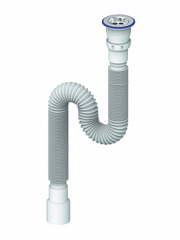 Сифон умыв гофр 1 1/2"х40/50 L=1200мм нерж/сетка Unicorn D230
