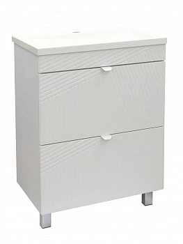 GOFFRE MUAR 60 тумба напольная с умывальником Art 60, белый soft touch с двумя ящиками TOPPUS